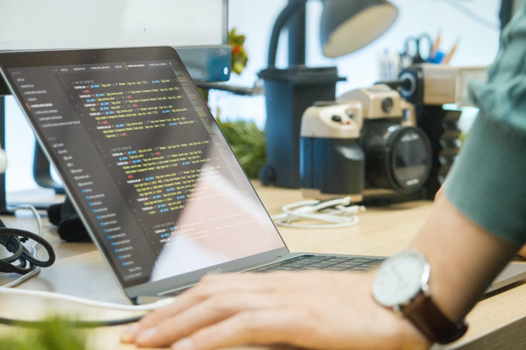 Developer coding at a desk